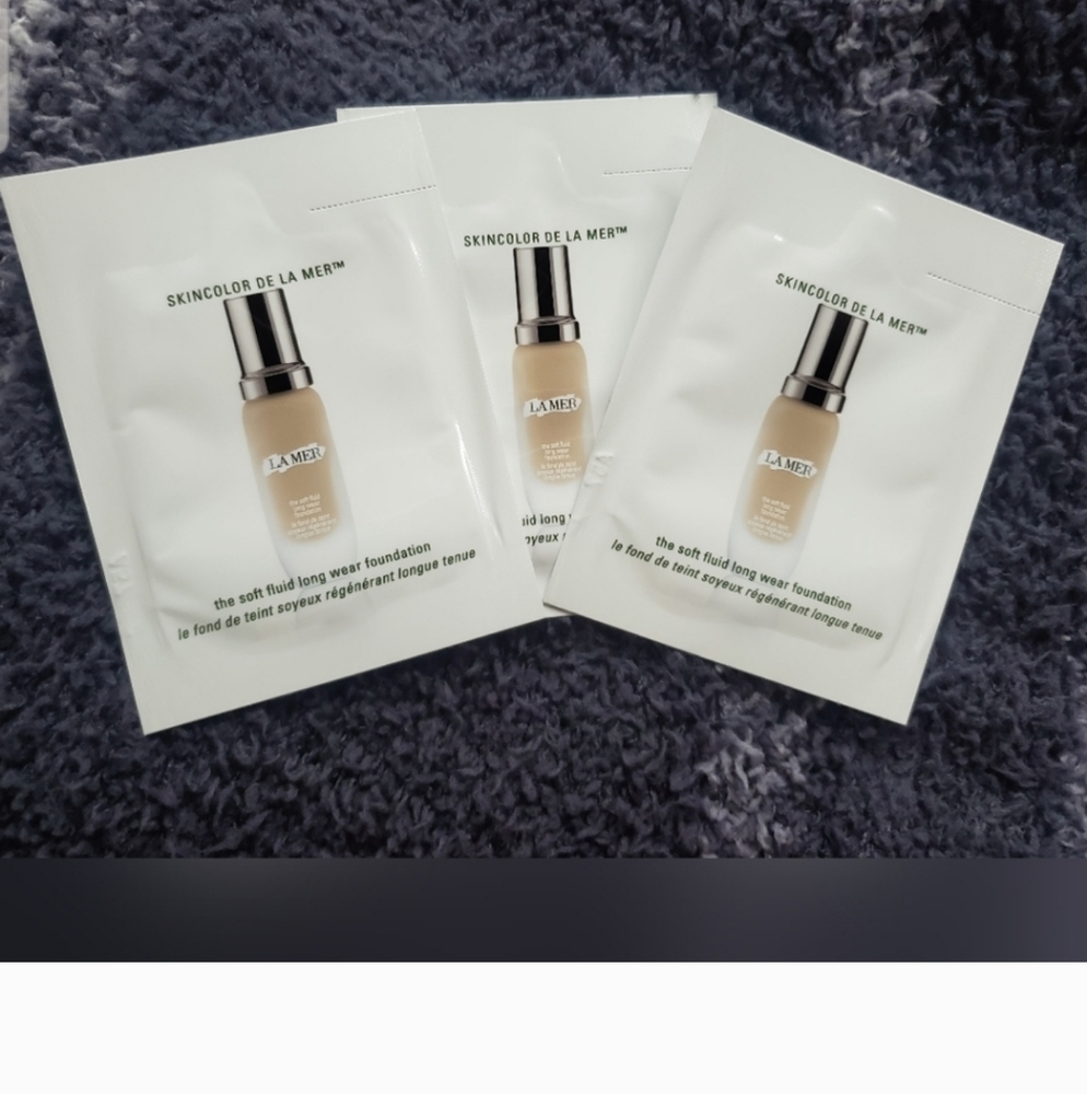 3x La Mer Soft Fluid Long Wear Foundation Samples Shade 13 Linen